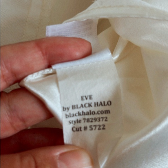 Black Halo Eve Strapless Wedding Dress Bachelorette White High Low Size 0 Bridal - Picture 9 of 12